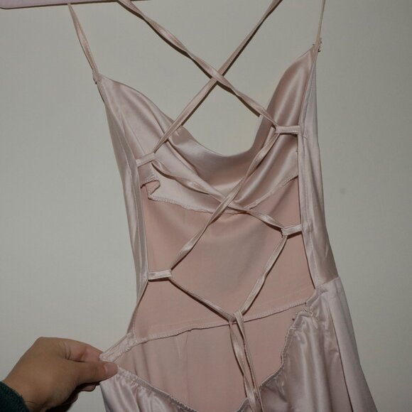 Backless Split Thigh Side Dress -SHEIN - Picture 5 of 10